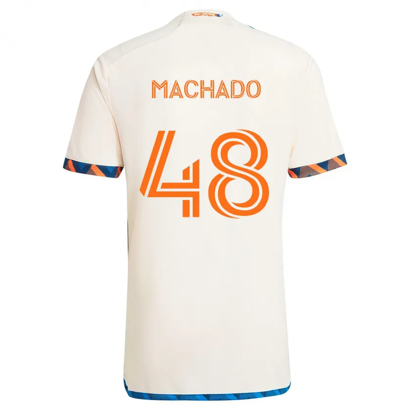 Danxen Kinder Juan Machado #48 Weiß Orange Auswärtstrikot Trikot 2024/25 T-Shirt Schweiz