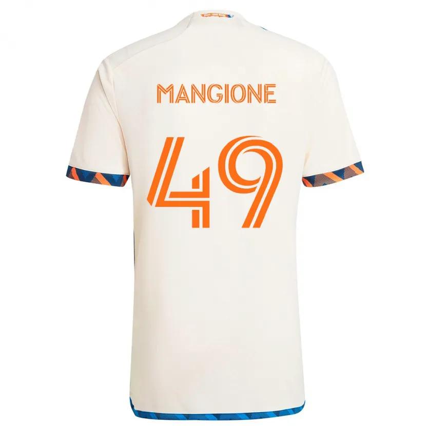 Danxen Kinder Peter Mangione #49 Weiß Orange Auswärtstrikot Trikot 2024/25 T-Shirt Schweiz