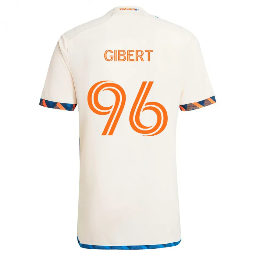 Danxen Kinder Gaël Gibert #96 Weiß Orange Auswärtstrikot Trikot 2024/25 T-Shirt Schweiz