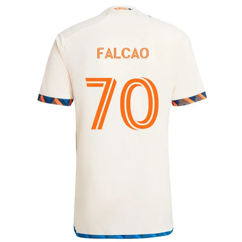 Danxen Kinder Kiano Falcao #70 Weiß Orange Auswärtstrikot Trikot 2024/25 T-Shirt Schweiz