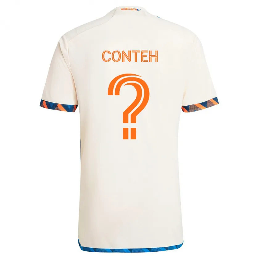 Danxen Kinder Haroun Conteh #0 Weiß Orange Auswärtstrikot Trikot 2024/25 T-Shirt Schweiz