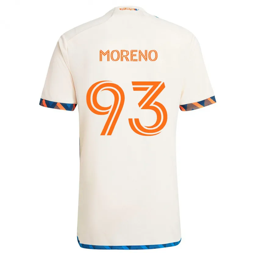 Danxen Kinder Júnior Moreno #93 Weiß Orange Auswärtstrikot Trikot 2024/25 T-Shirt Schweiz