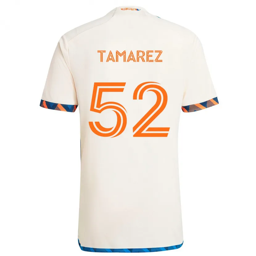 Danxen Kinder Lucas Tamarez #52 Weiß Orange Auswärtstrikot Trikot 2024/25 T-Shirt Schweiz