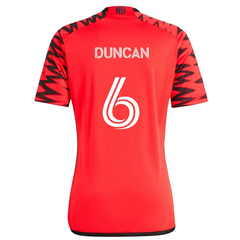 Danxen Kinder Kyle Duncan #6 Rot Schwarz Weiß Auswärtstrikot Trikot 2024/25 T-Shirt Schweiz