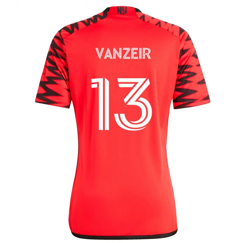 Danxen Kinder Dante Vanzeir #13 Rot Schwarz Weiß Auswärtstrikot Trikot 2024/25 T-Shirt Schweiz