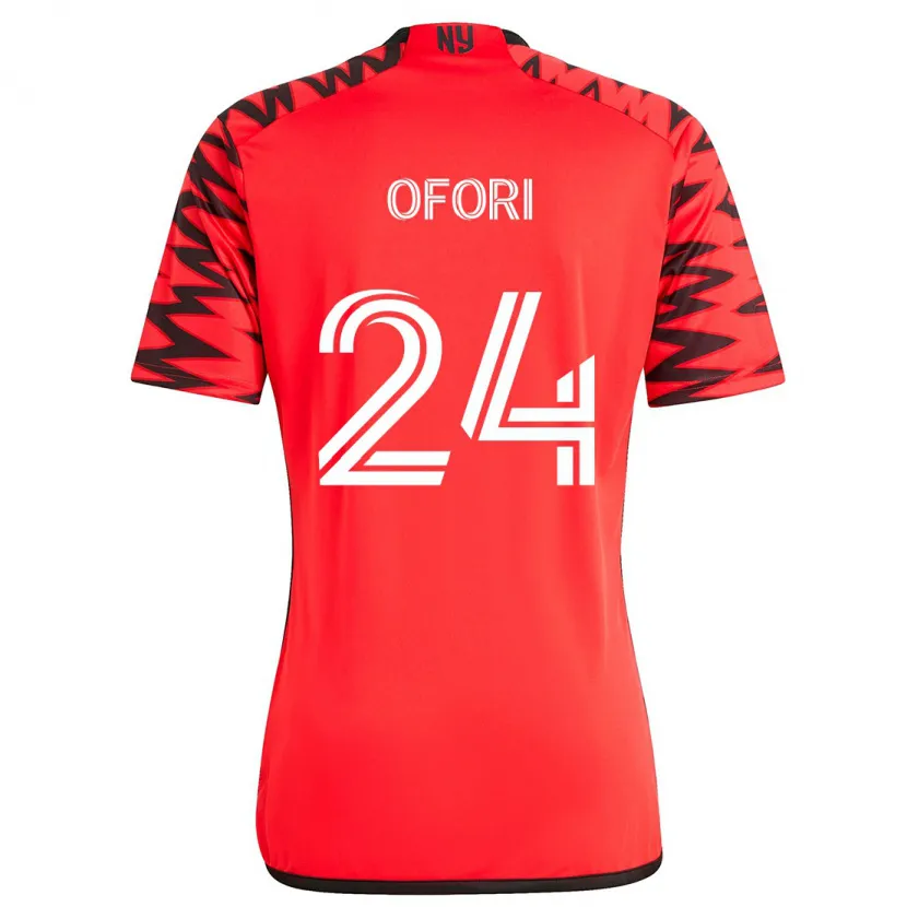 Danxen Kinder Curtis Ofori #24 Rot Schwarz Weiß Auswärtstrikot Trikot 2024/25 T-Shirt Schweiz