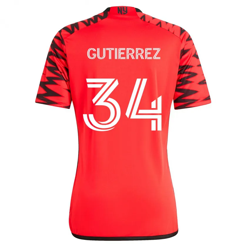 Danxen Kinder Juan Gutiérrez #34 Rot Schwarz Weiß Auswärtstrikot Trikot 2024/25 T-Shirt Schweiz