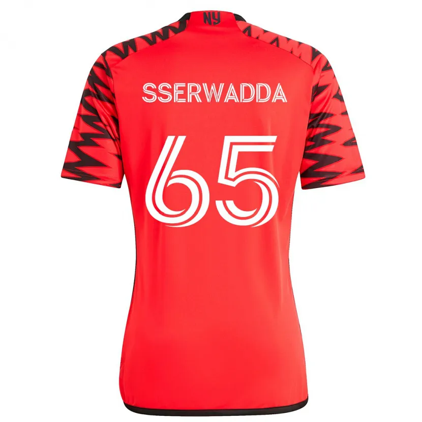 Danxen Kinder Steven Sserwadda #65 Rot Schwarz Weiß Auswärtstrikot Trikot 2024/25 T-Shirt Schweiz