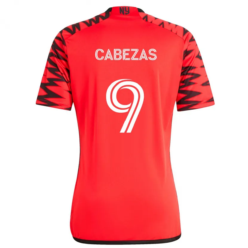 Danxen Kinder Jorge Cabezas #9 Rot Schwarz Weiß Auswärtstrikot Trikot 2024/25 T-Shirt Schweiz