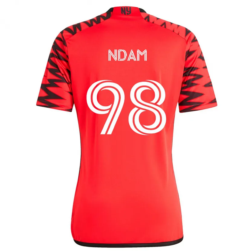 Danxen Kinder Hassan Ndam #98 Rot Schwarz Weiß Auswärtstrikot Trikot 2024/25 T-Shirt Schweiz