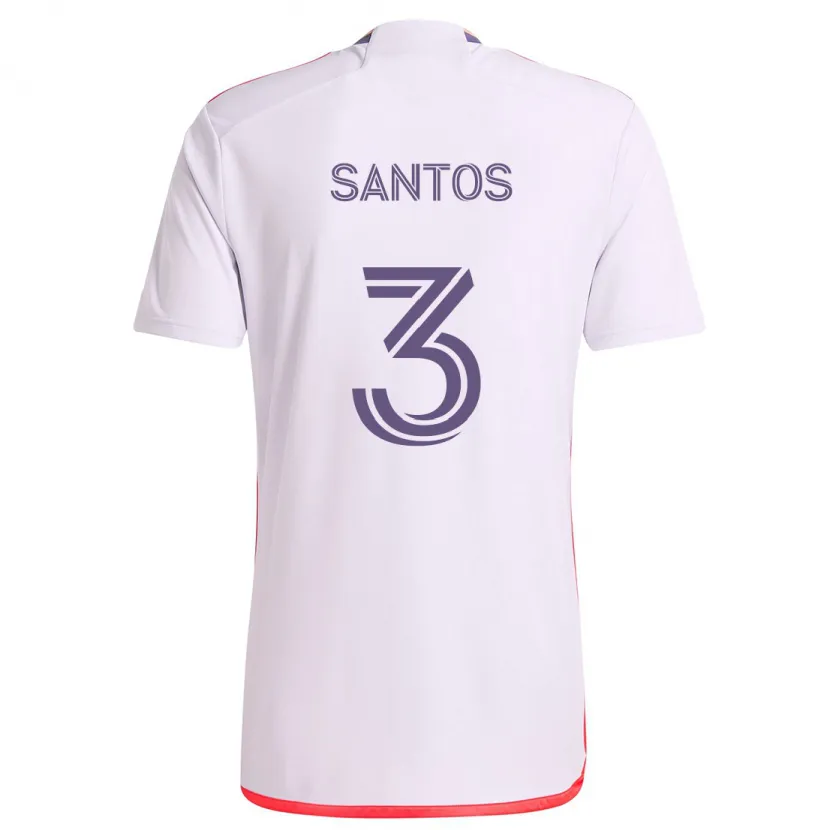 Danxen Kinder Rafael Santos #3 Weiß Rot Lila Auswärtstrikot Trikot 2024/25 T-Shirt Schweiz