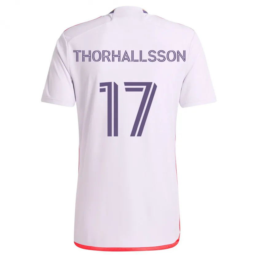 Danxen Kinder Dagur Dan Thórhallsson #17 Weiß Rot Lila Auswärtstrikot Trikot 2024/25 T-Shirt Schweiz