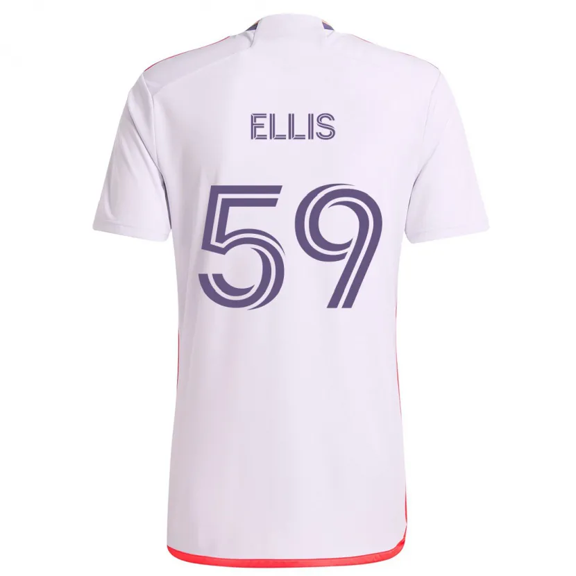 Danxen Kinder Justin Ellis #59 Weiß Rot Lila Auswärtstrikot Trikot 2024/25 T-Shirt Schweiz