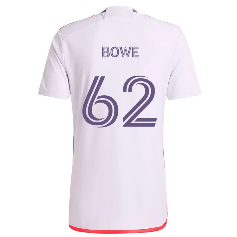 Danxen Kinder Thomas Bowe #62 Weiß Rot Lila Auswärtstrikot Trikot 2024/25 T-Shirt Schweiz