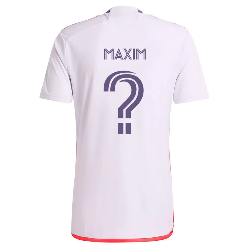 Danxen Kinder Luca Maxim #0 Weiß Rot Lila Auswärtstrikot Trikot 2024/25 T-Shirt Schweiz