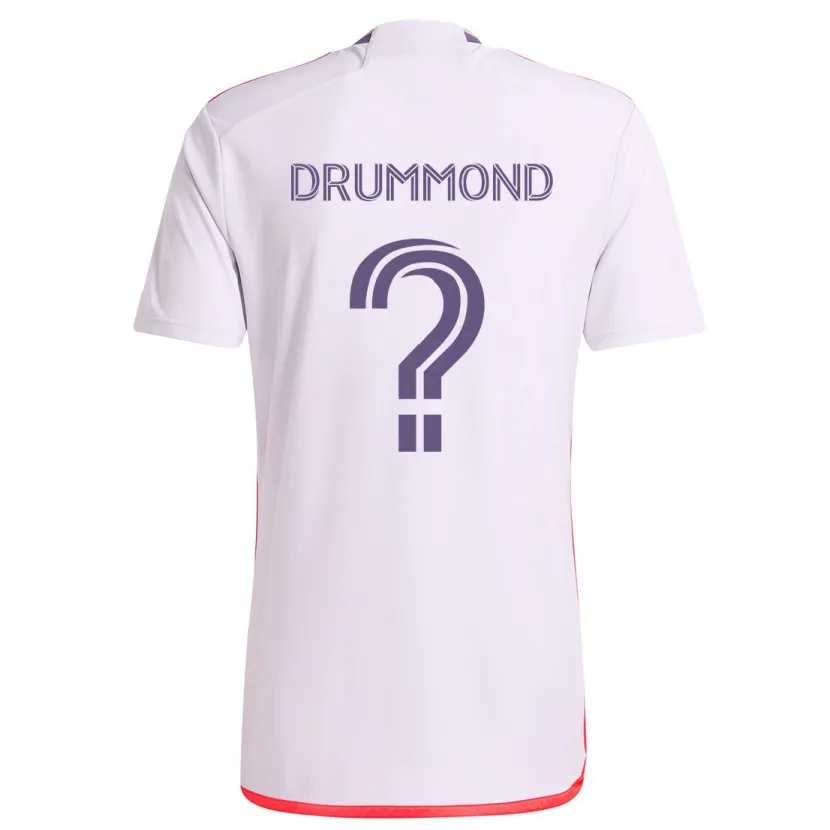 Danxen Kinder Owen Drummond #0 Weiß Rot Lila Auswärtstrikot Trikot 2024/25 T-Shirt Schweiz