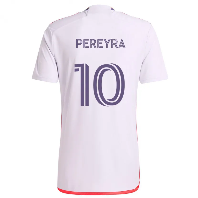 Danxen Kinder Mauricio Pereyra #10 Weiß Rot Lila Auswärtstrikot Trikot 2024/25 T-Shirt Schweiz