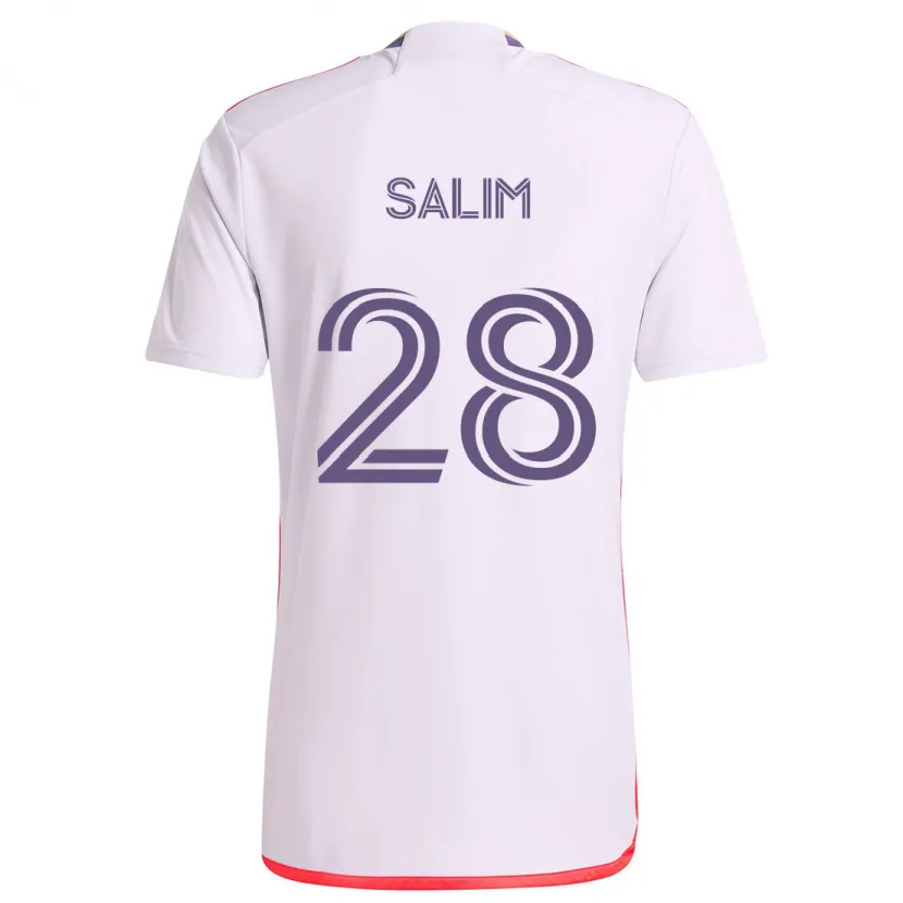 Danxen Kinder Abdi Salim #28 Weiß Rot Lila Auswärtstrikot Trikot 2024/25 T-Shirt Schweiz