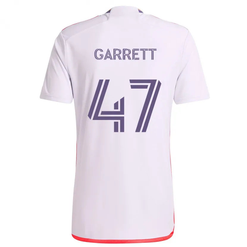 Danxen Kinder Ian Garrett #47 Weiß Rot Lila Auswärtstrikot Trikot 2024/25 T-Shirt Schweiz