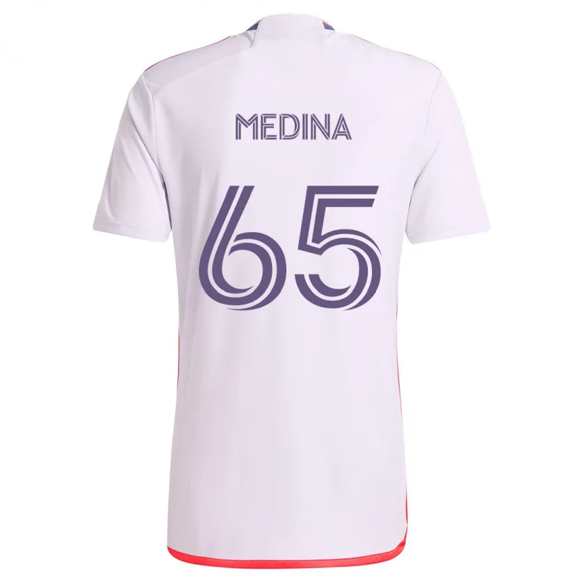 Danxen Kinder Cristian Medina #65 Weiß Rot Lila Auswärtstrikot Trikot 2024/25 T-Shirt Schweiz