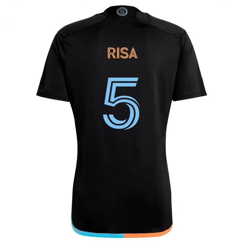 Danxen Kinder Birk Risa #5 Schwarz Orange Blau Auswärtstrikot Trikot 2024/25 T-Shirt Schweiz