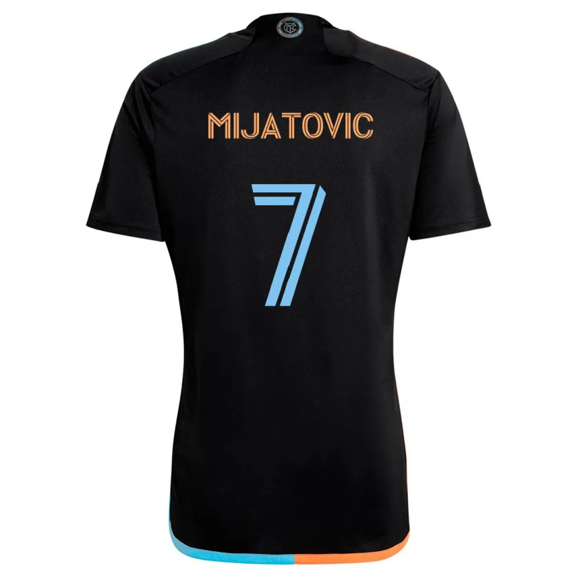 Danxen Kinder Jovan Mijatovic #7 Schwarz Orange Blau Auswärtstrikot Trikot 2024/25 T-Shirt Schweiz