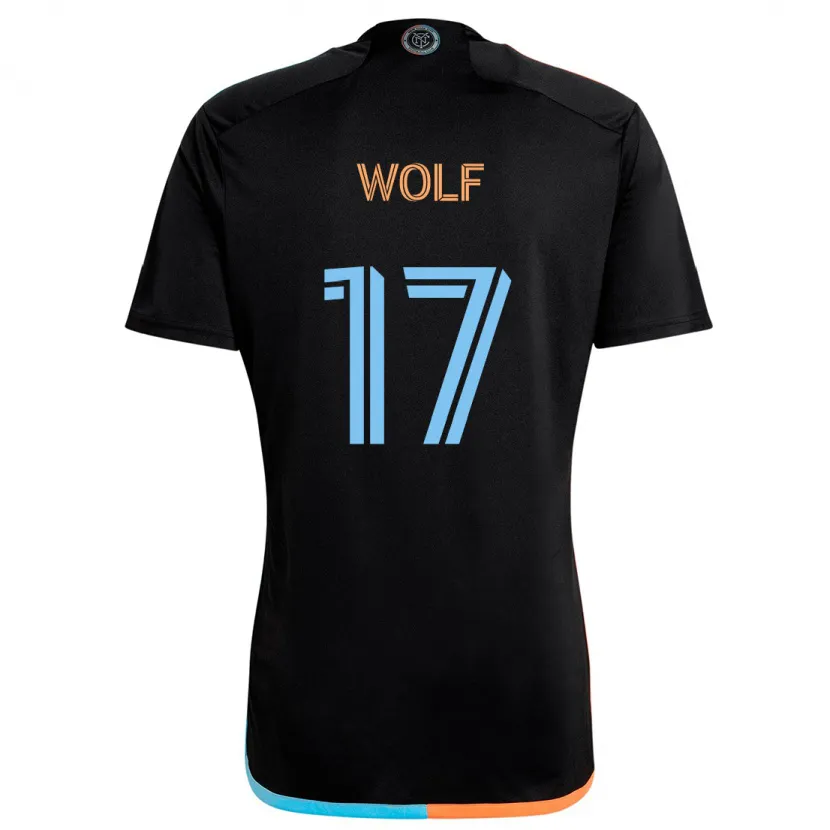 Danxen Kinder Hannes Wolf #17 Schwarz Orange Blau Auswärtstrikot Trikot 2024/25 T-Shirt Schweiz