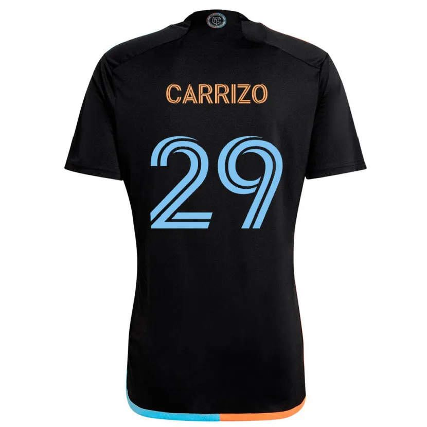 Danxen Kinder Máximo Carrizo #29 Schwarz Orange Blau Auswärtstrikot Trikot 2024/25 T-Shirt Schweiz