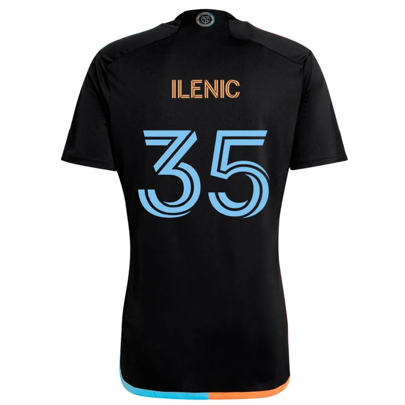 Danxen Kinder Mitja Ilenic #35 Schwarz Orange Blau Auswärtstrikot Trikot 2024/25 T-Shirt Schweiz