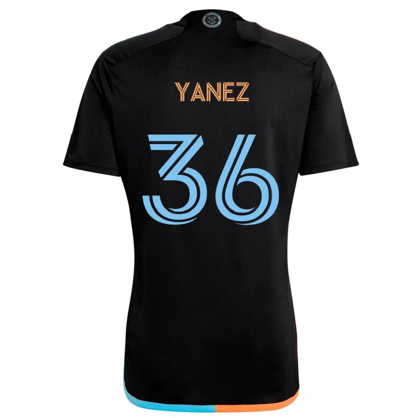 Danxen Kinder Zidane Yañez #36 Schwarz Orange Blau Auswärtstrikot Trikot 2024/25 T-Shirt Schweiz