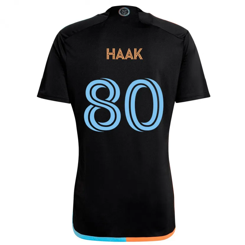 Danxen Kinder Justin Haak #80 Schwarz Orange Blau Auswärtstrikot Trikot 2024/25 T-Shirt Schweiz