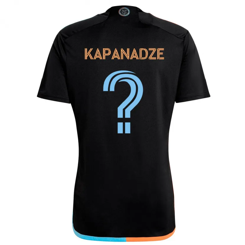 Danxen Kinder Nicholas Kapanadze #0 Schwarz Orange Blau Auswärtstrikot Trikot 2024/25 T-Shirt Schweiz