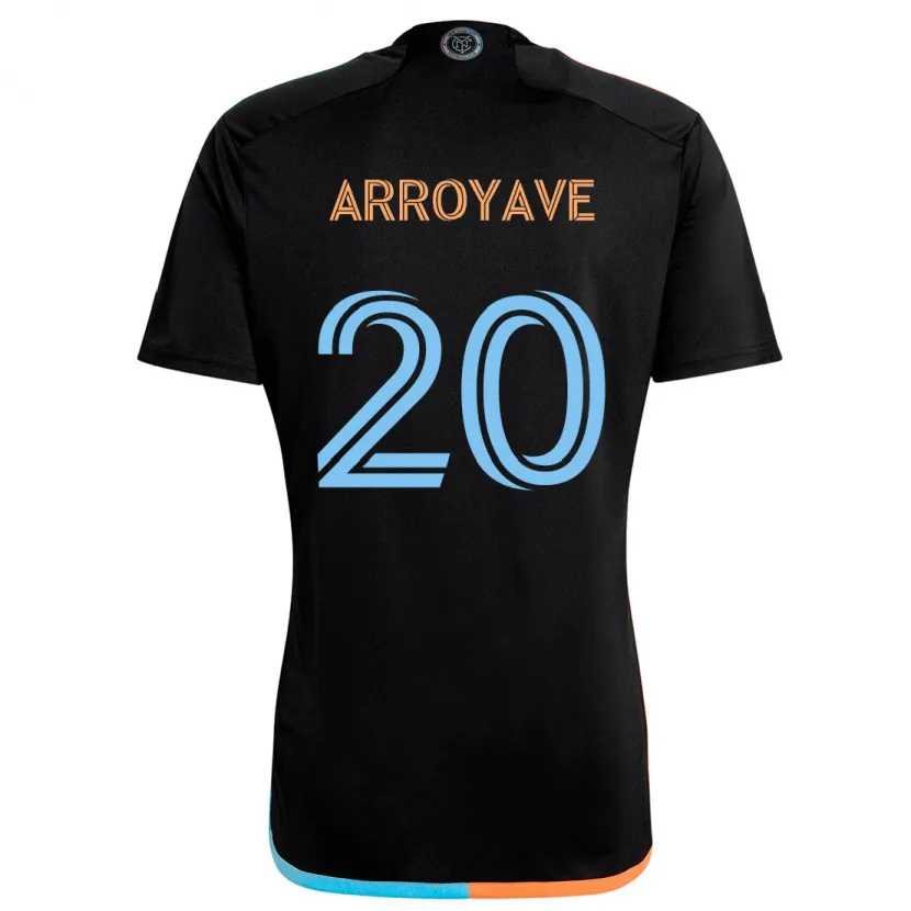 Danxen Kinder Jacob Arroyave #20 Schwarz Orange Blau Auswärtstrikot Trikot 2024/25 T-Shirt Schweiz