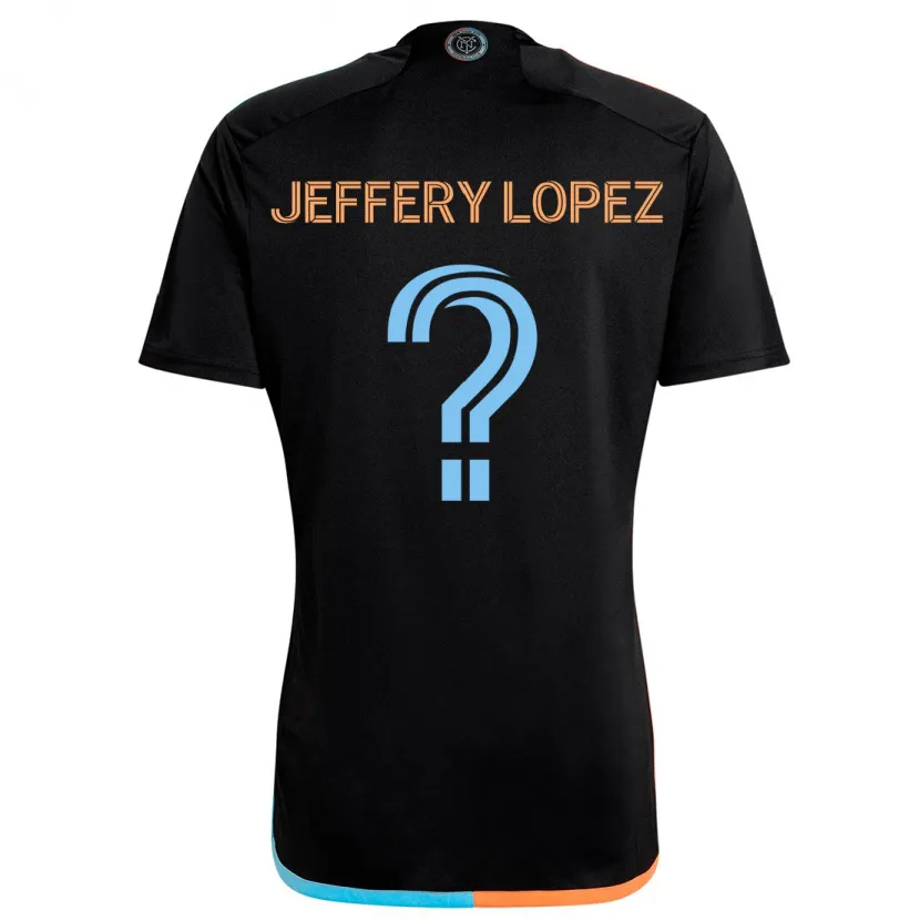 Danxen Kinder Jeffery López #0 Schwarz Orange Blau Auswärtstrikot Trikot 2024/25 T-Shirt Schweiz