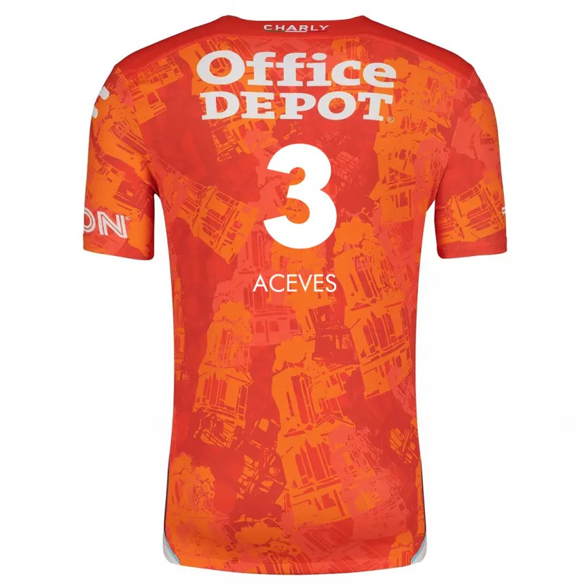 Danxen Kinder Alonso Aceves #3 Orange Weiß Auswärtstrikot Trikot 2024/25 T-Shirt Schweiz