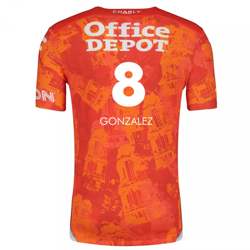 Danxen Kinder Bryan González #8 Orange Weiß Auswärtstrikot Trikot 2024/25 T-Shirt Schweiz