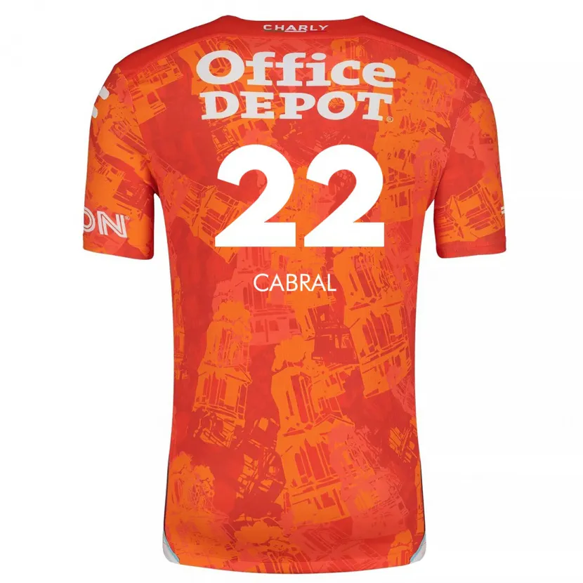 Danxen Kinder Gustavo Cabral #22 Orange Weiß Auswärtstrikot Trikot 2024/25 T-Shirt Schweiz