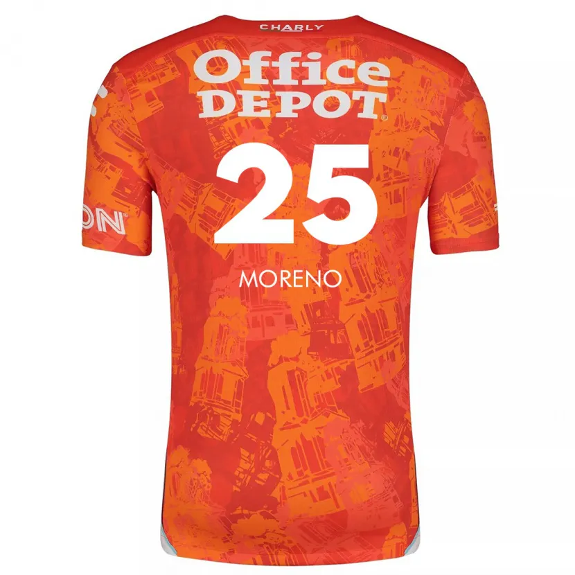 Danxen Kinder Carlos Moreno #25 Orange Weiß Auswärtstrikot Trikot 2024/25 T-Shirt Schweiz