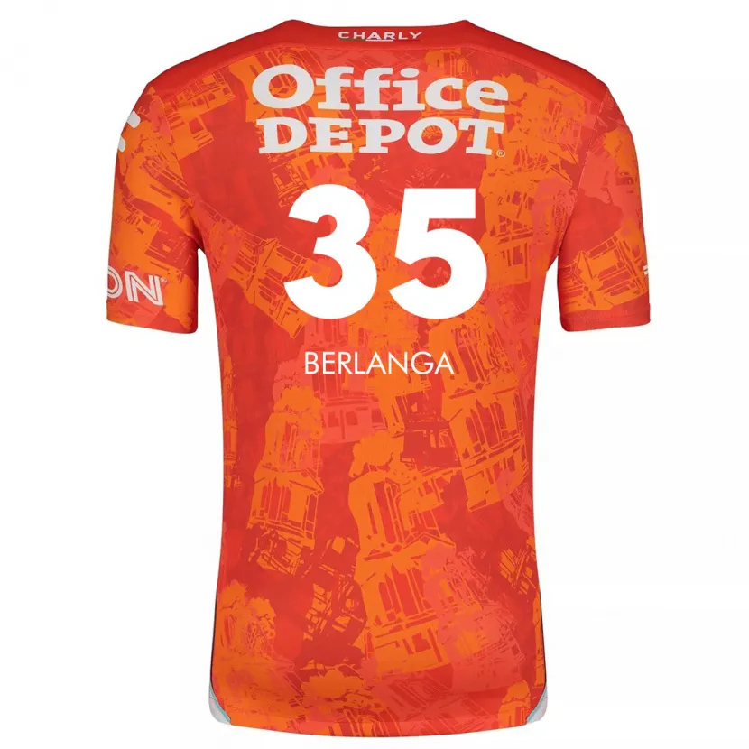 Danxen Kinder Jorge Berlanga #35 Orange Weiß Auswärtstrikot Trikot 2024/25 T-Shirt Schweiz