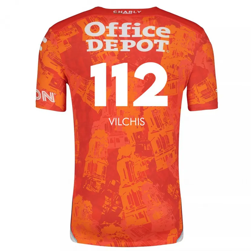 Danxen Kinder Leonardo Vílchis #112 Orange Weiß Auswärtstrikot Trikot 2024/25 T-Shirt Schweiz