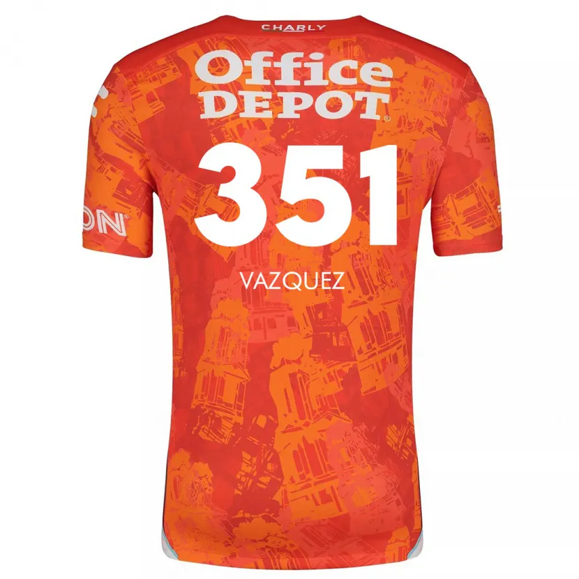 Danxen Kinder Maximo Vázquez #351 Orange Weiß Auswärtstrikot Trikot 2024/25 T-Shirt Schweiz