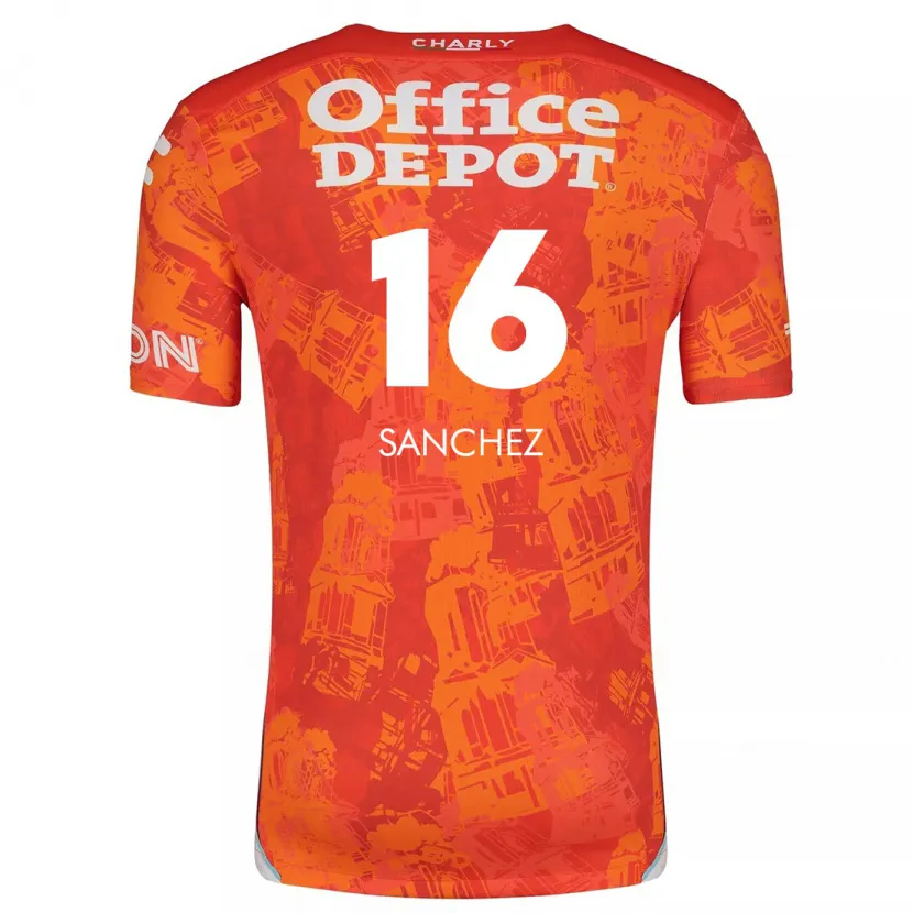 Danxen Kinder Vanessa Sánchez #16 Orange Weiß Auswärtstrikot Trikot 2024/25 T-Shirt Schweiz