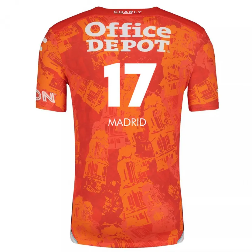 Danxen Kinder Yanín Madrid #17 Orange Weiß Auswärtstrikot Trikot 2024/25 T-Shirt Schweiz