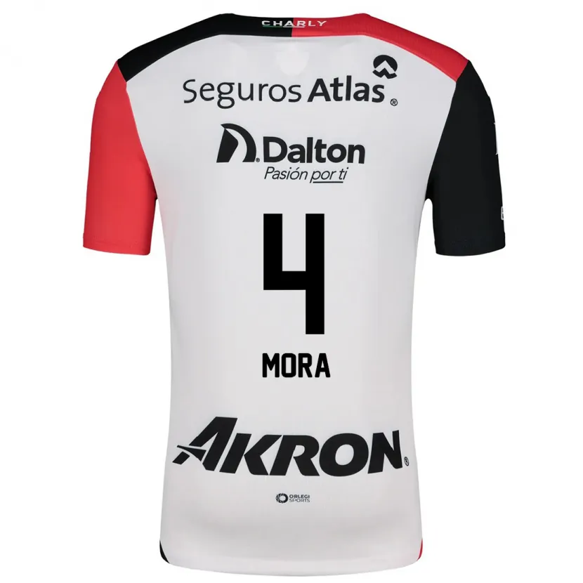 Danxen Kinder Adrián Mora #4 Weiß Rot Schwarz Auswärtstrikot Trikot 2024/25 T-Shirt Schweiz