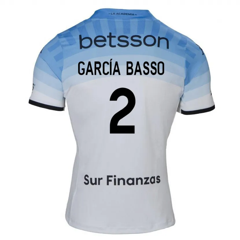 Danxen Kinder Agustín García Basso #2 Weiß Blau Schwarz Auswärtstrikot Trikot 2024/25 T-Shirt Schweiz