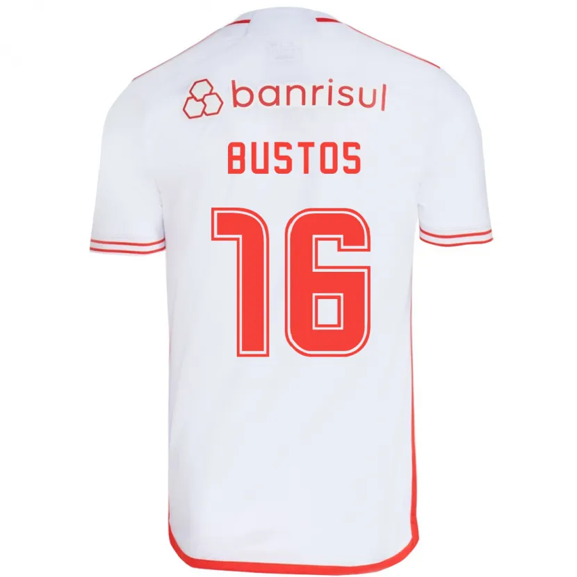 Danxen Kinder Fabricio Bustos #16 Weiß Rot Auswärtstrikot Trikot 2024/25 T-Shirt Schweiz