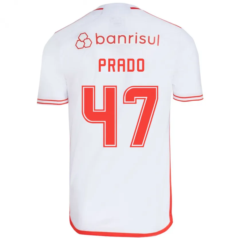 Danxen Kinder Gustavo Prado #47 Weiß Rot Auswärtstrikot Trikot 2024/25 T-Shirt Schweiz