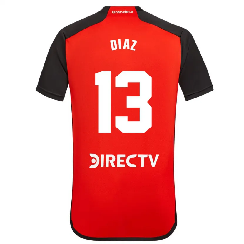 Danxen Kinder Enzo Díaz #13 Rot Schwarz Weiß Auswärtstrikot Trikot 2024/25 T-Shirt Schweiz