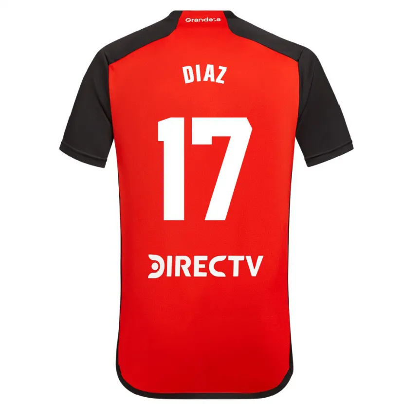 Danxen Kinder Paulo Díaz #17 Rot Schwarz Weiß Auswärtstrikot Trikot 2024/25 T-Shirt Schweiz