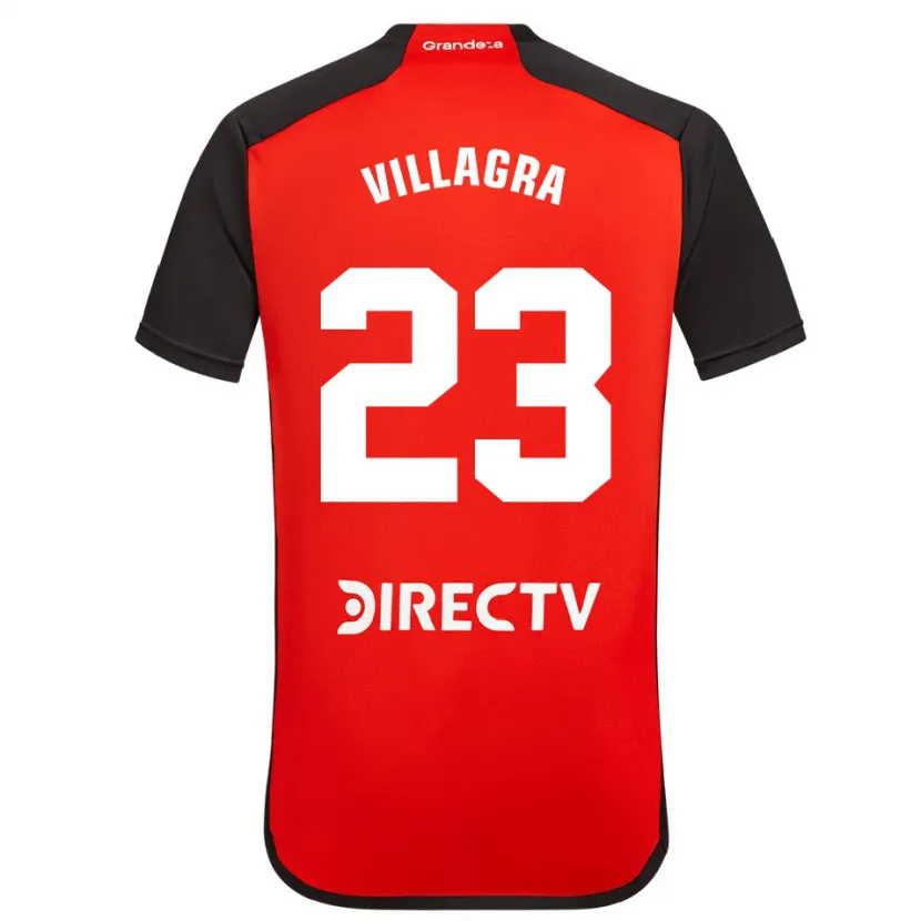 Danxen Kinder Rodrigo Villagra #23 Rot Schwarz Weiß Auswärtstrikot Trikot 2024/25 T-Shirt Schweiz